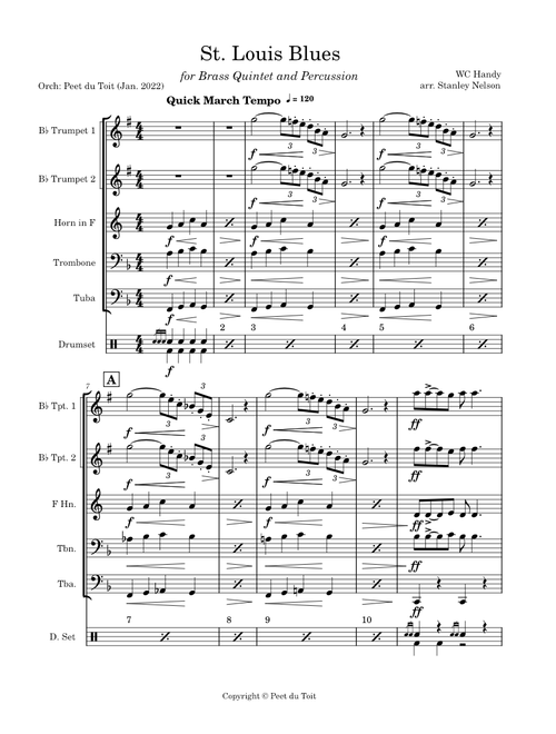 St. Louis Blues - WC Handy arr. S Nelson