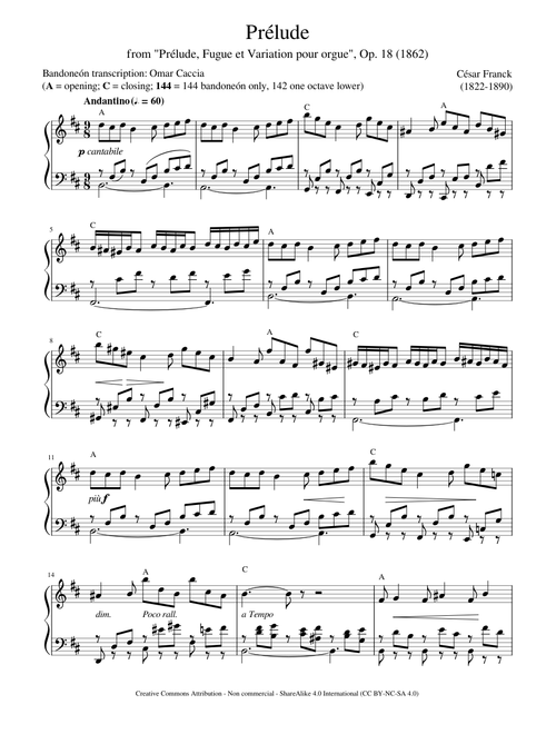 Prelude from "Prélude, Fugue et Variation pour orgue" op. 18 - César Franck