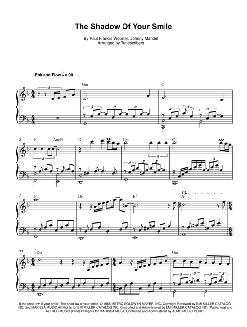 The Shadow Of Your Smile - Ernesto Cortazar (Arr. Tunescribers) - Paul Francis Webster, Johnny Mandel (Piano Solo)