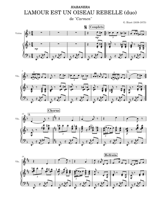 Habanera  – Georges Bizet - Duet