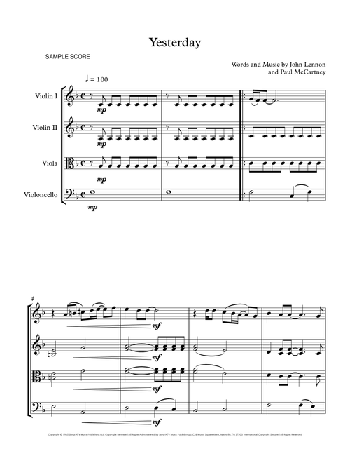 Yesterday (Arr. Sherry Lewis) - Adam Levine & Tony Lucca (String Quartet)