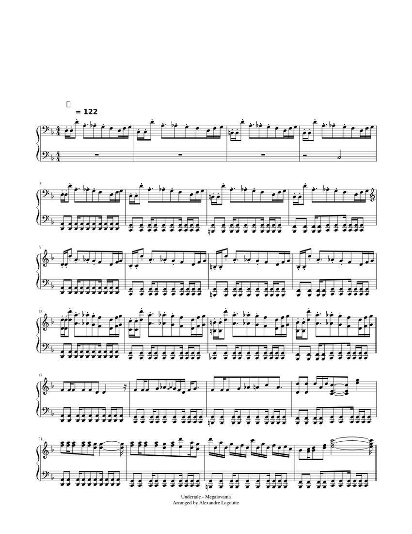 Megalovania piano letters hot sale