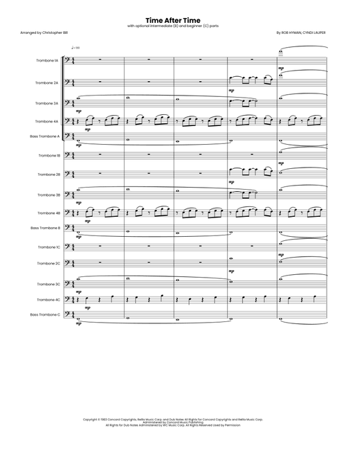 Time After Time (Arr. Christopher Bill) - Cyndi Lauper (Small Ensemble)