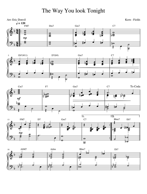 The Way You Look Tonight                         Jerome Kern