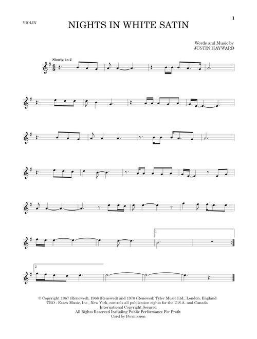 Nights In White Satin - The Moody Blues (Violin Solo)