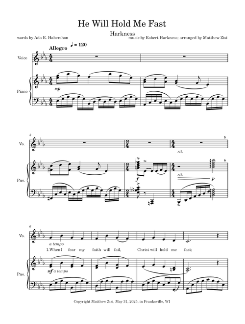 He will hold me fast – Robert Harkness