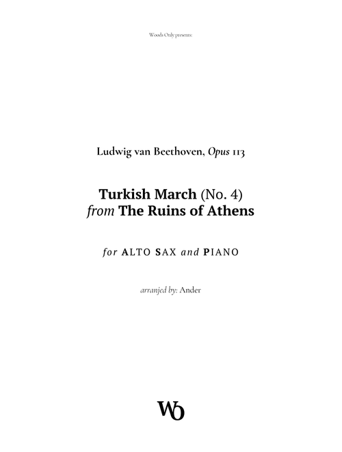 Turkish March by Beethoven for Alto Sax and Piano (Arr. Ander) (Alto Sax and Piano)