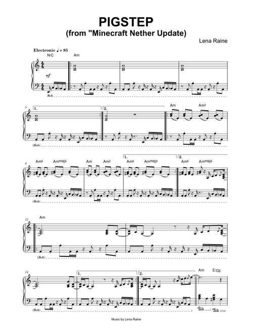Pigstep (from Minecraft: Nether Update) - Lena Raine (Piano)