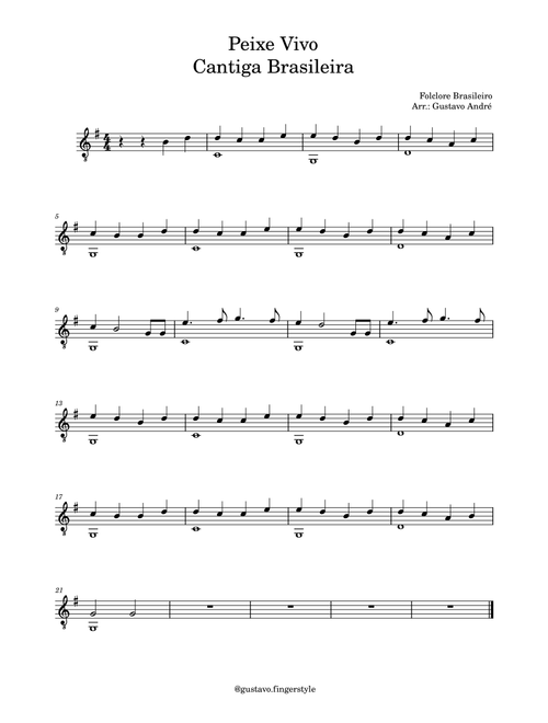 The Living Fish (Peixe Vivo) (Arr. Gustavo André) (Solo Guitar)