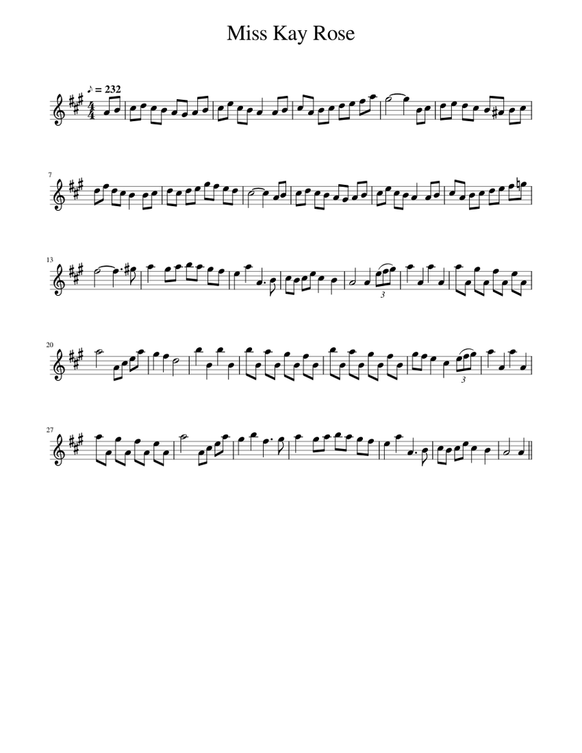 Kay Roser Piano Miss Kay Rose Sheet music for Piano (Solo) | Musescore.com