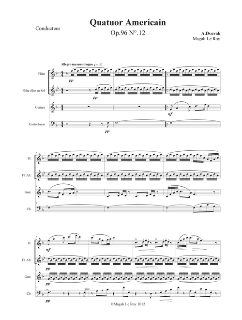 Quatuor américain (1st mvt) (Arr. Magali Le Roy) - DVORAK (Small Ensemble)