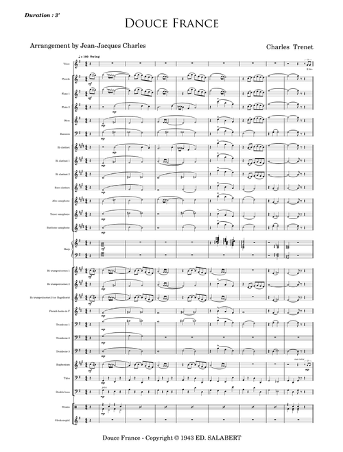 Douce France (Arr. Jean-Jacques CHARLES) - Charles Trenet (Concert Band)