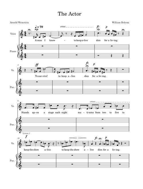 The Actor – William Bolcom