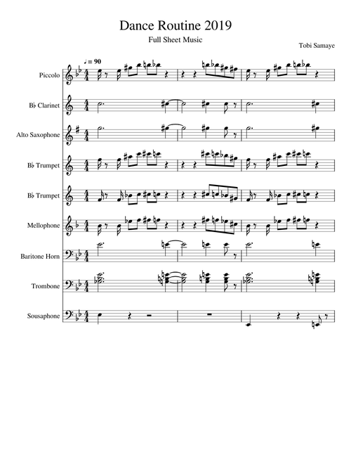 Dance Routine 2019 Full Sheet