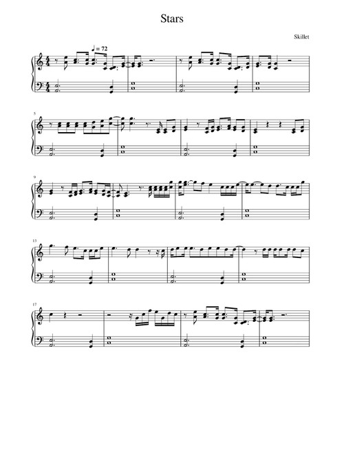 Stars (Arr. Skillet) (Piano Solo)