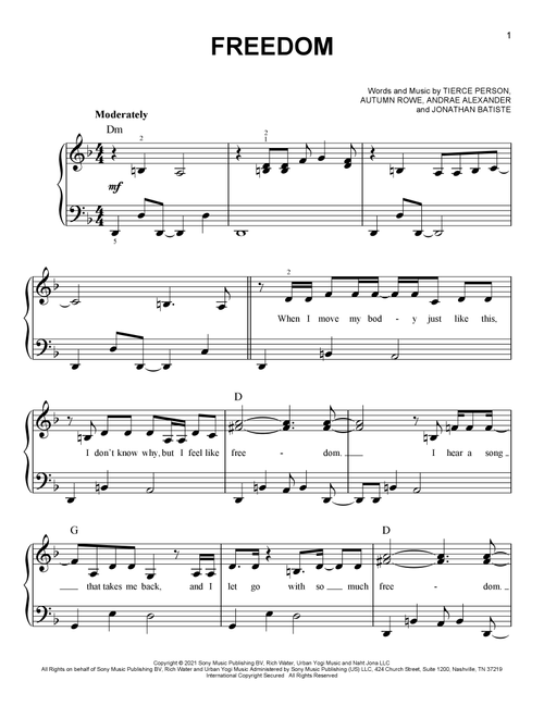 Freedom - Jon Batiste (Easy Piano)