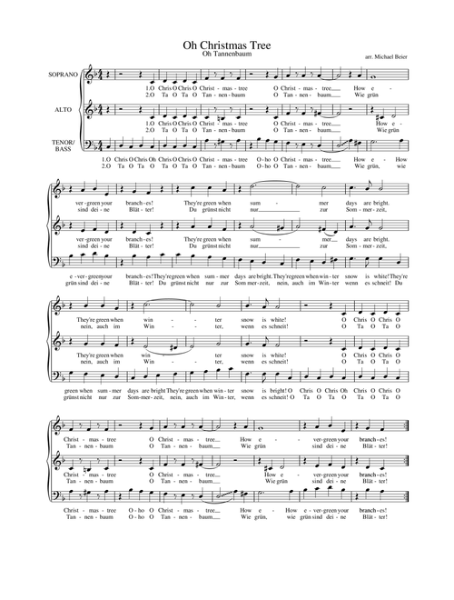 O Tannenbaum - O Christmas Tree GREAT FUN (Arr. Michael Beier) (Choral, SATB)