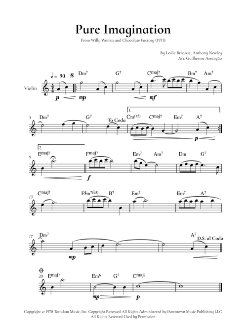 Pure Imagination (Arr. Guilherme Assunção) - Mormon Tabernacle Choir (Violin Solo)