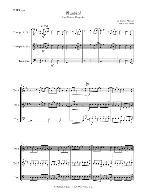 Ikimono Gakari's Blue Bird (Arr. Fabio Britto) - Yoshiki Mizuno (Brass Ensemble)