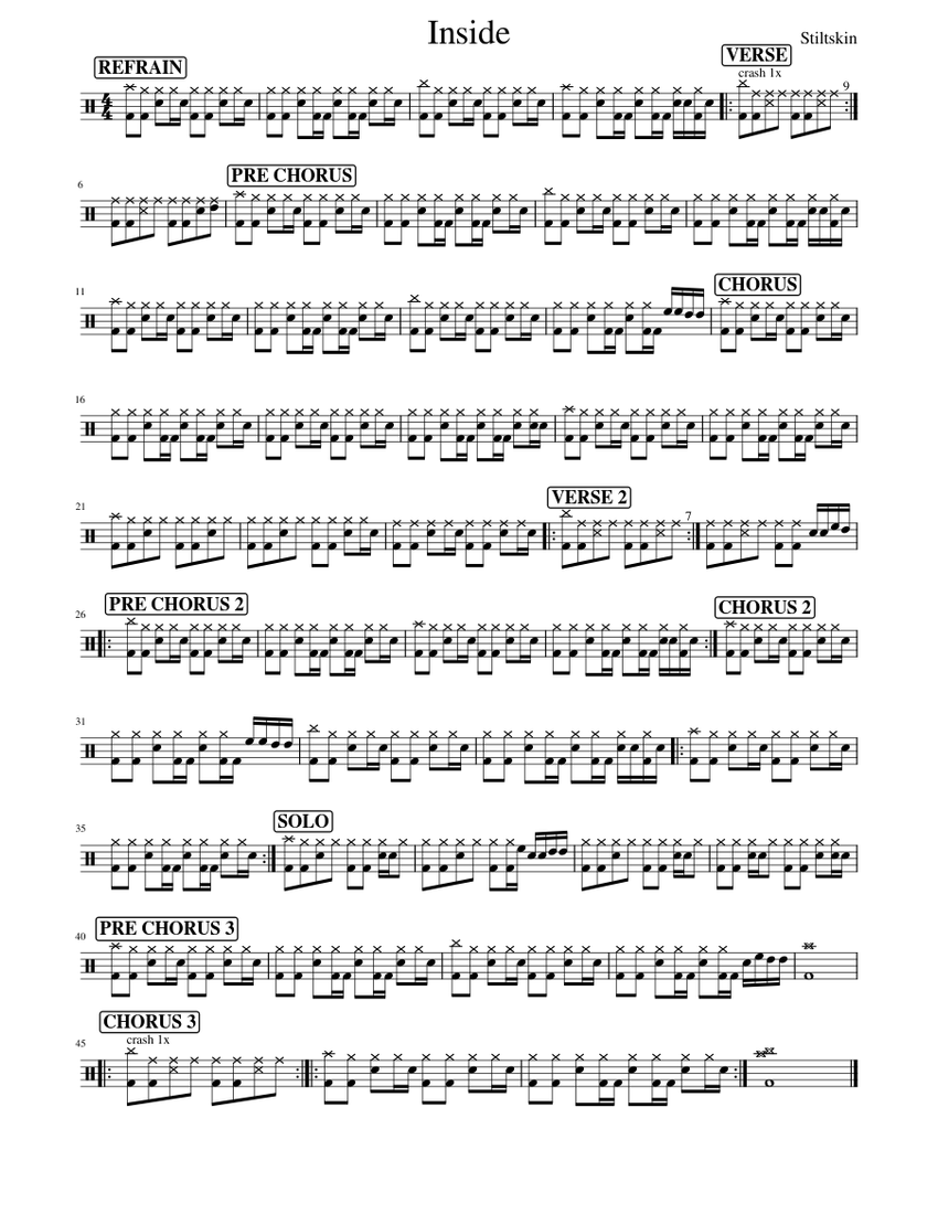 Stiltskin Inside Sheet music for Drum group (Solo)