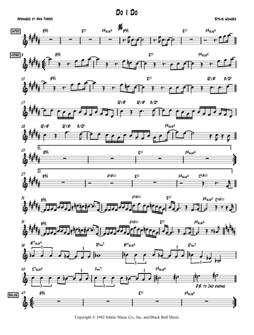 Do I Do (Arr. Max Farber) - Stevie Wonder (Lead Sheet - Fake Book)
