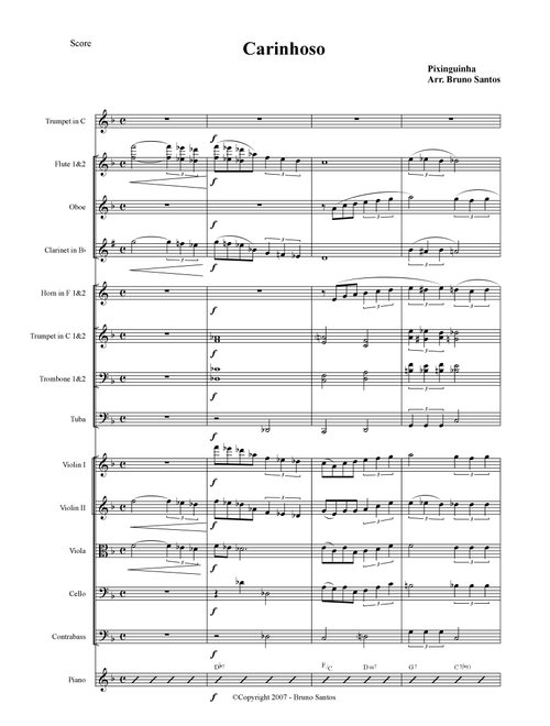 Carinhoso (Arr. Bruno Santos) - Pixinguinha (Large Ensemble)