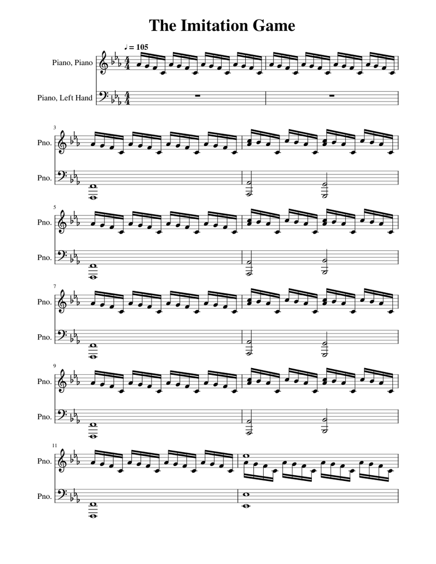 The Imitation Game Sheet Music for Piano (Solo) | MuseScore.com