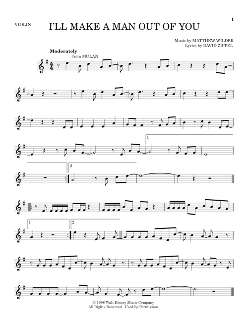 I'll Make A Man Out Of You (from Mulan) - David Zippel (Violin Solo)