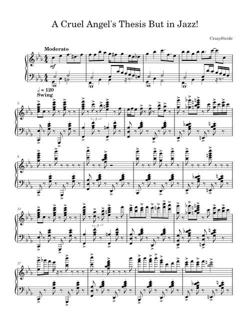 A Cruel Angel's Thesis But in Jazz! – Crazystride