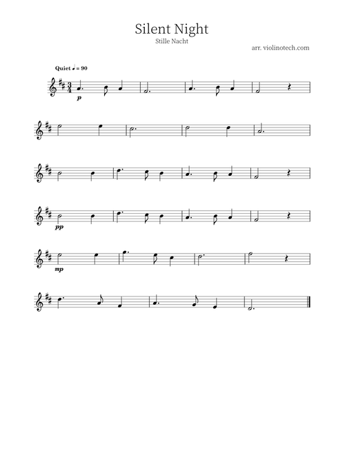 Silent night (easy solo violin)