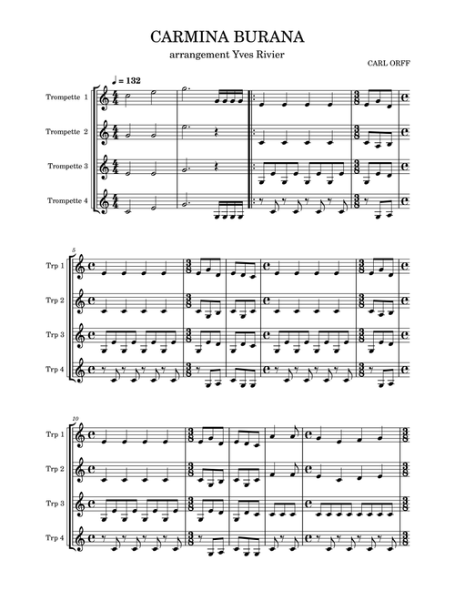 CARMINA BURANA (Arr. Yves Rivier) - C ORFF (Brass Ensemble)