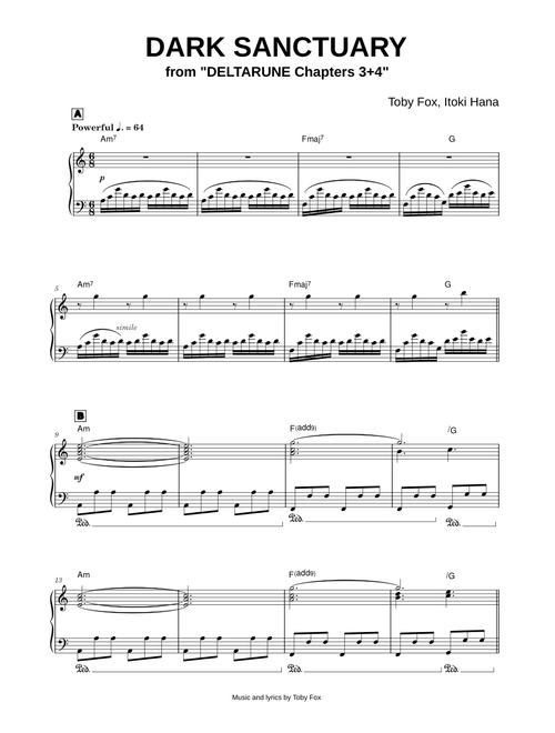 Dark Sanctuary - Toby Fox, Itoki Hana (Piano)