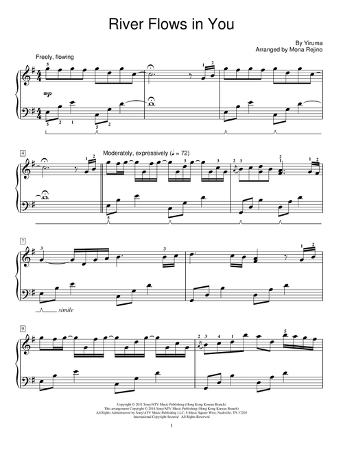 River Flows In You (Arr. Mona Rejino) - Yiruma (Educational Piano)