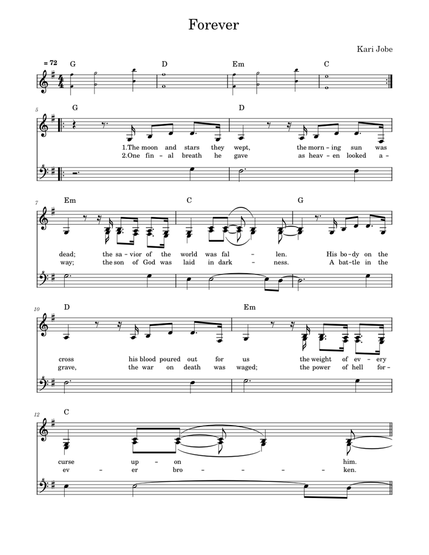 Forever - Kari Jobe Sheet Music for Tenor, Vocals (Choral) | MuseScore.com