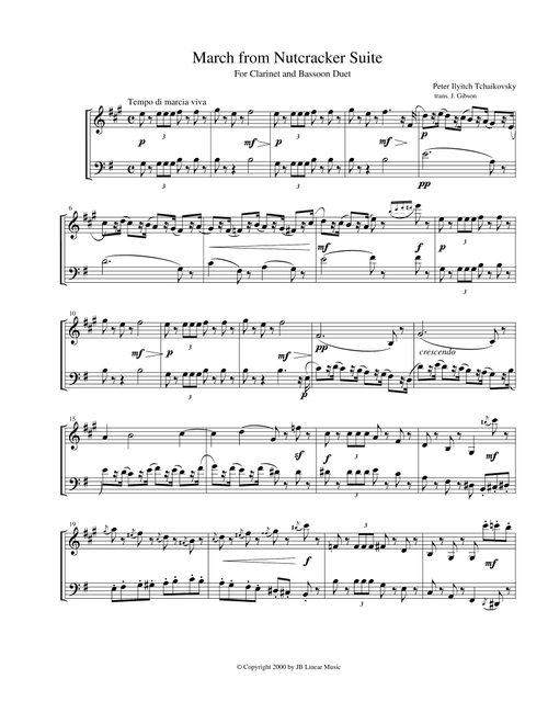 3 Pieces from The Nutcracker for Clarinet and Bassoon Duet (Arr. John Gibson) - Tchaikowsky (Instrumental Duet)
