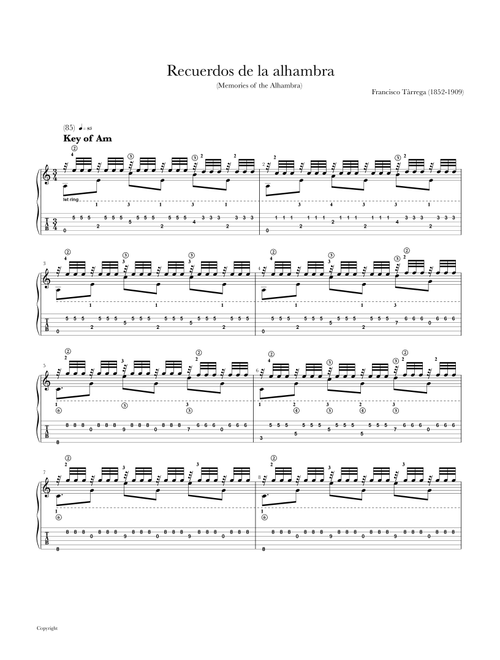 Recuerdos de la alhambra (Memories of the Alhambra) (Arr. Michelle Mooney) - Francisco Tàrrega (Solo Guitar)