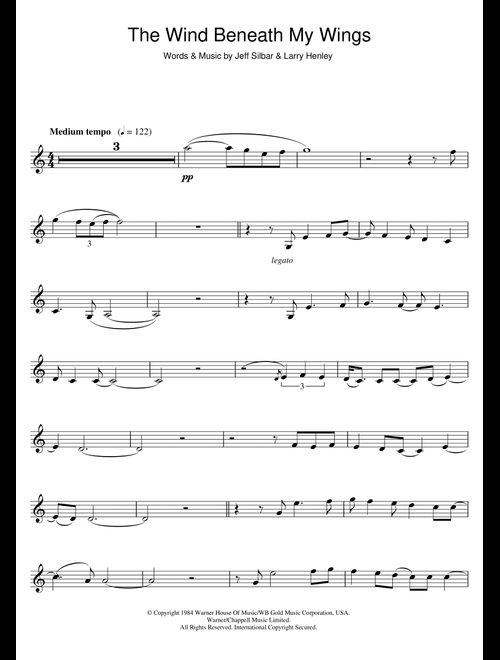 The Wind Beneath My Wings - Bette Midler (Clarinet Solo)