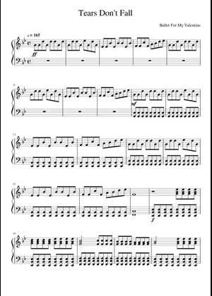 Tears Don't Fall - Bullet For My Valentine Sheet Music for Piano