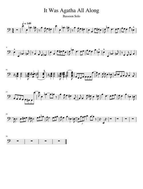 It Was Agatha All Along (Wandavision) Bassoon Solo