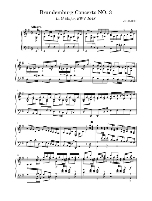 Bach - Brandemburg Concerto N.3 in G Major