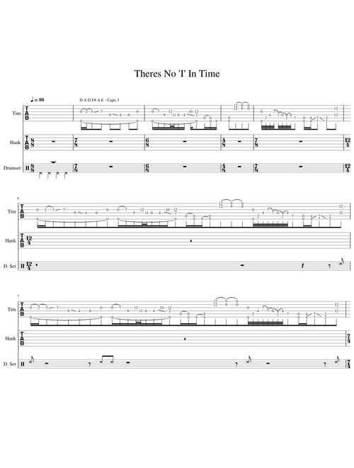 TTNG - Theres No 'I' In Time (Tablature)