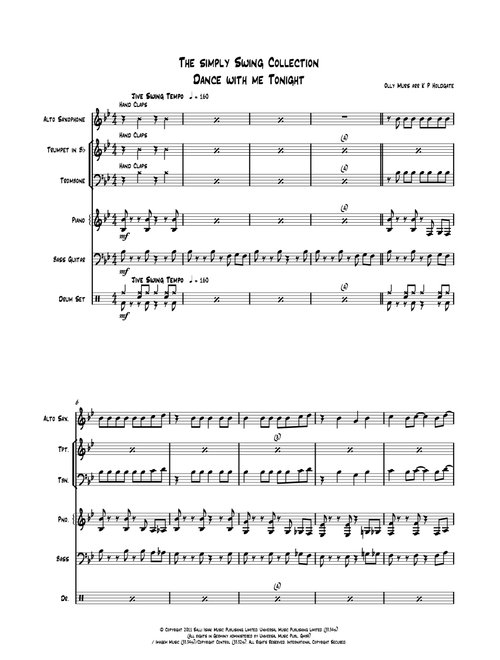 Dance With Me Tonight (Arr. Kevin P Holdgate) - Olly Murs (Small Ensemble)