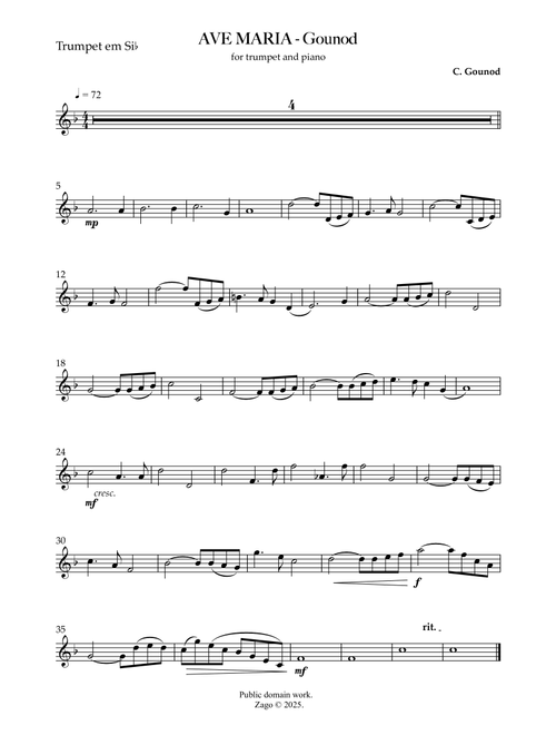 AVEMARIA - Gounod (Arr. Zago) - Bach/Gounod (Trumpet and Piano)