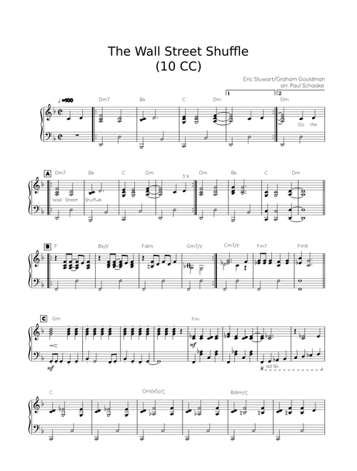The Wall Street Shuffle - piano solo