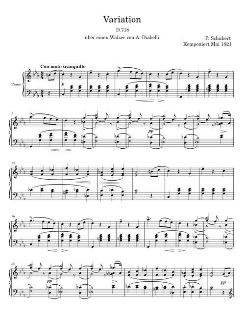 Variation on Chopin (Nocturne Op.9 No.2) - F Schubert, G Puccini, F Chopin, F Mendelssohn-Bartholdy