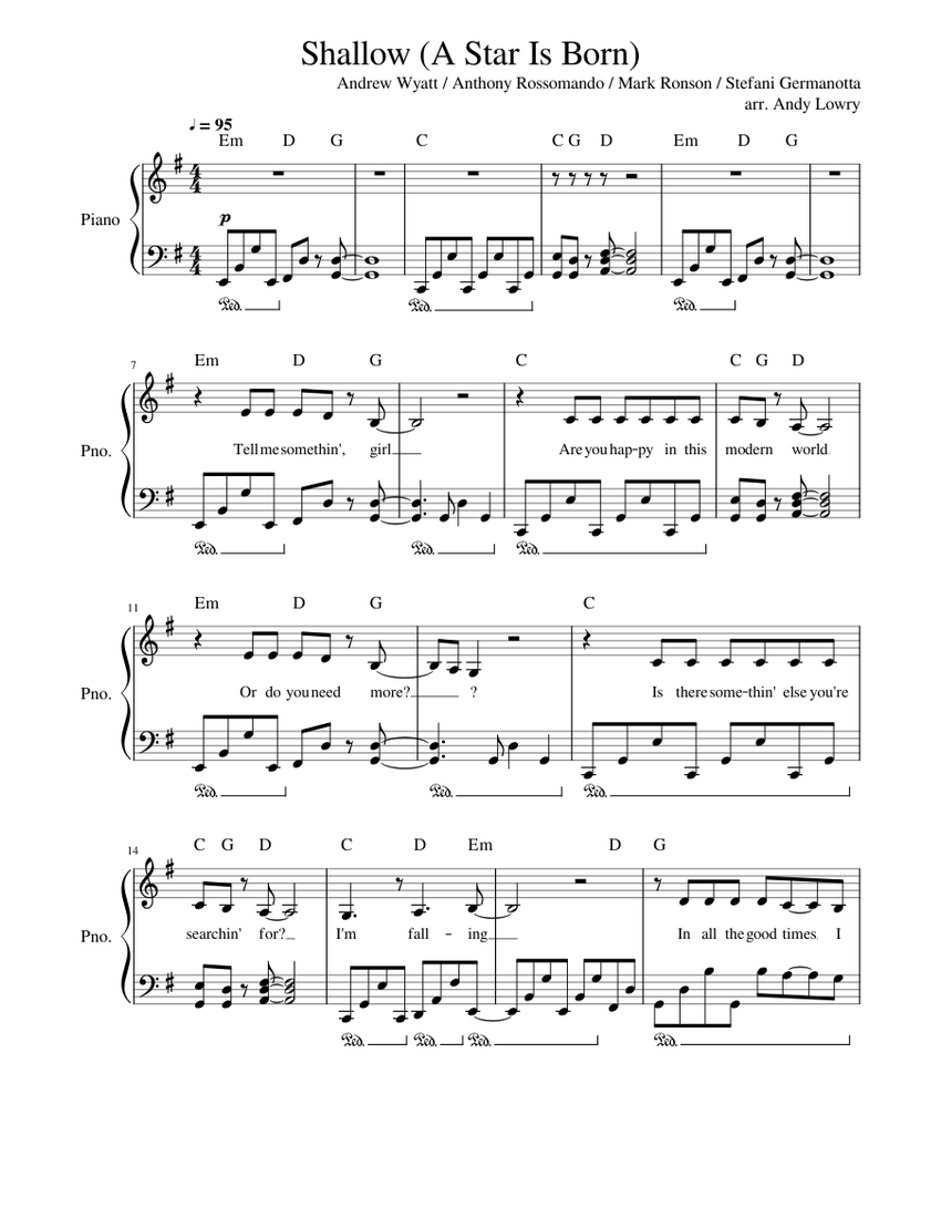 Shallow Sheet music for Piano (Solo)