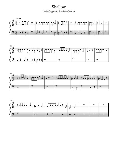 Shallow- Partitura