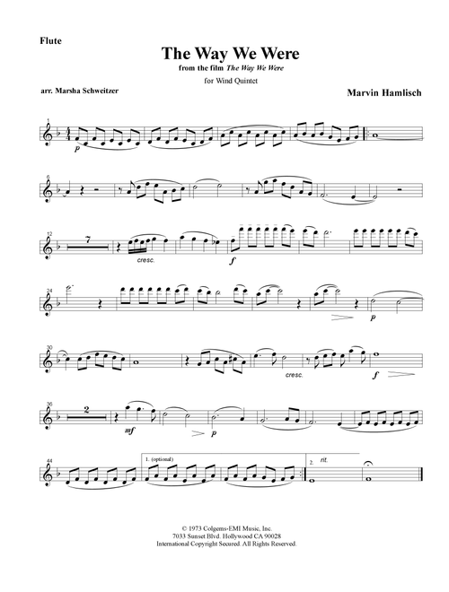 The Way We Were (Arr. Marsha Schweitzer) - Barbra Streisand (Woodwind Ensemble)