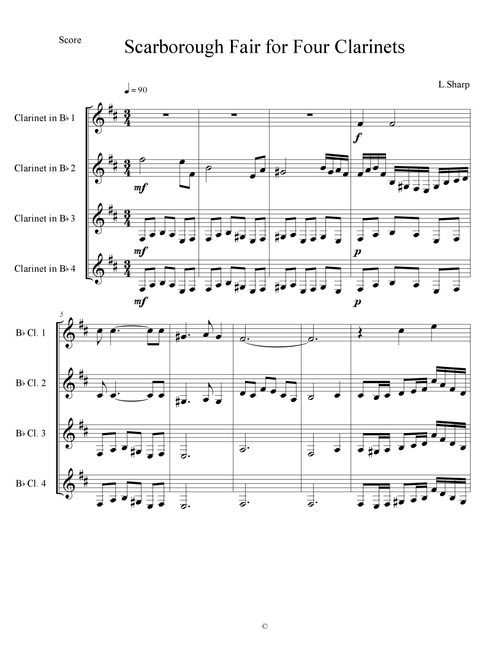 Scarborough Fair/canticle (Arr. Lauren Sharp) - Simon & Garfunkel (Woodwind Ensemble)