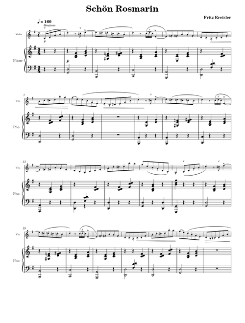 Schön Rosmarin – Fritz Kreisler
